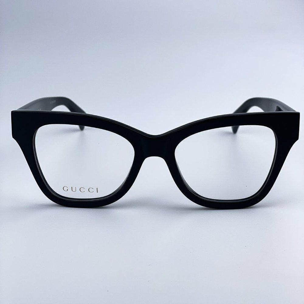 SALE! NEW Gucci GG1133O 003 Shiny Black Cat Eye Women LOGO Eyeglasses - Picture 4 of 12